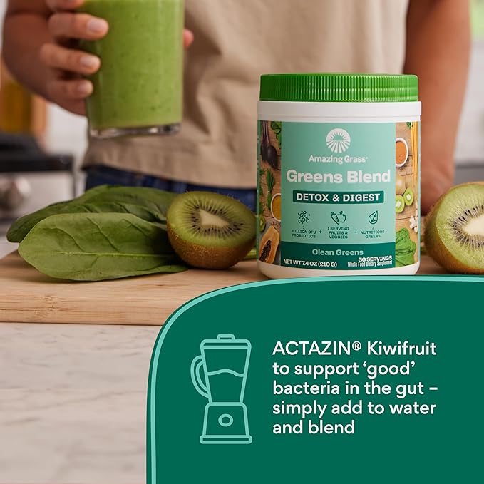 Build Your Smoothie Immunity Bundle with Isopure Zero Carb Creamy Vanilla Protein Powder (15 Servings) and Amazing Grass Greens Blend Detox &amp Digest (30 Servings)
