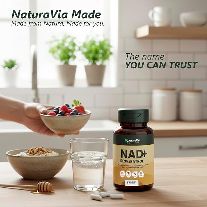 Nicotinamide Riboside Supplement with Resveratrol &amp Quercetin – 900mg Multi-Ingredient Blend – Supports NAD Levels – 90 Vegan Capsules – Made in USA