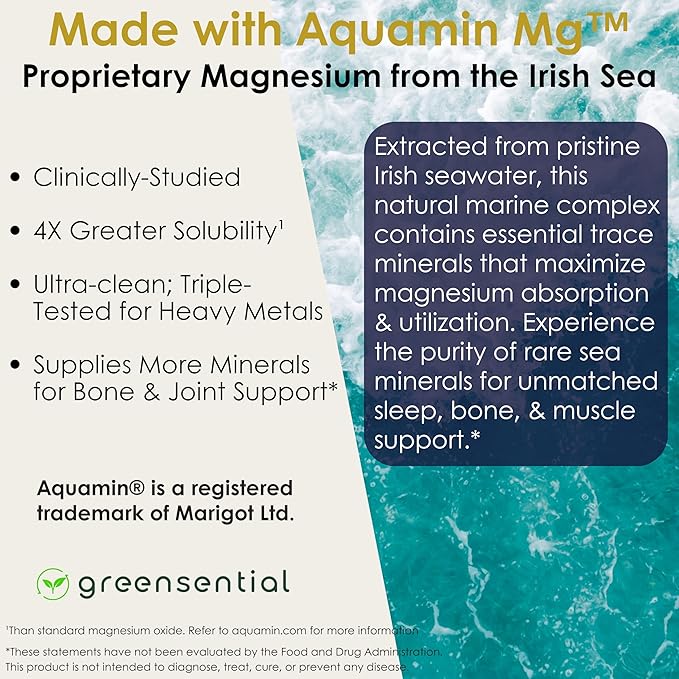 5-in-1 Magnesium Complex 500mg | 2-Month Supply | Glycinate Citrate Malate Oxide &amp Aquamin® | for Sleep Muscle &amp Heart Support | High Absorption 120 Capsules