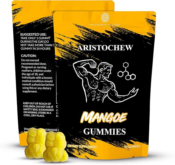 Aristochew Multivitamin for Men Gummies – Men’s Multivitamins Gummies for Energy Immunity &amp Metabolism Support – Non-GMO Gluten-FreeSupplement with 10 Essential Vitamins – Mango Flavor10 Count