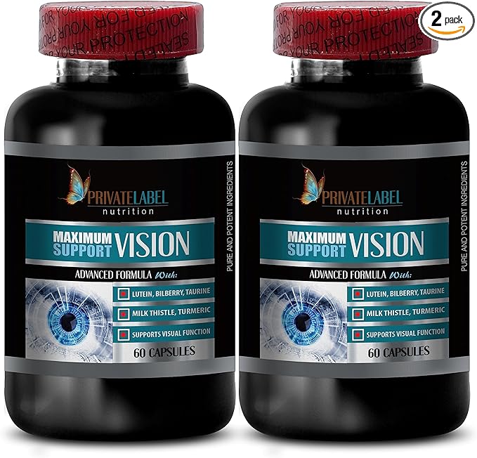 vision supplements for adult - ADVANCED VISION FORMULA - taurine supplement milk thistle seed powder turmeric powder organic capsules grape seed fruit extract support immune system - 2Bot 120 Caps