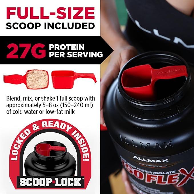 ALLMAX ISOFLEX Pure Whey Isolate Protein Powder - Gluten Free Low Lactose Sugar-Free - High-Protein Clean Keto-Friendly Pre Post Workout Supplement Women and Men | Chocolate Peanut Butter 5lb