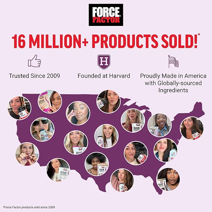 FORCE FACTOR Hair Growth Accelerator Capsules Lustriva &amp Biotin + Women’s Multivitamin Multivitamin for Women