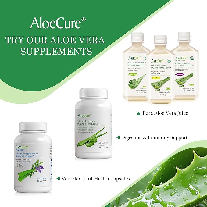 AloeCure Daily Probiotics 10 Billion CFU for Digestive Support 8 Strains 6 Prebiotics &amp Enzymes - Digestive Supplement with Bromelain for Women &amp Men - Gut Support Digestive Relief 30 Caps