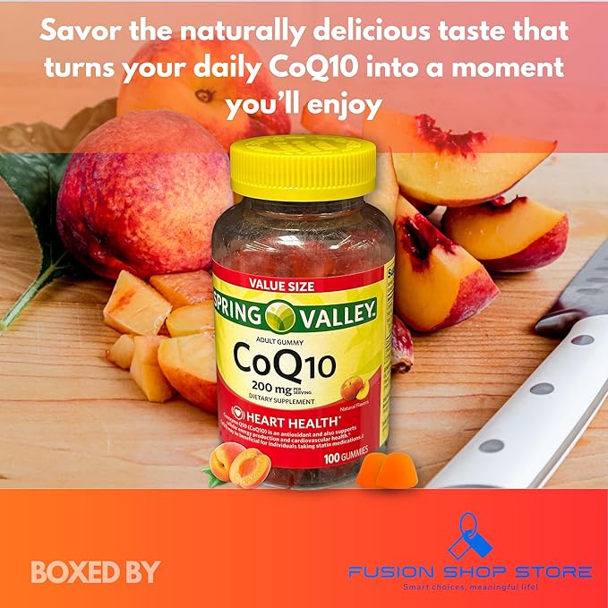 Coq10 200mg Gummies- Coenzyme Supplement for Adults Natural Flavor 200 mg 100 ct (Pack of 1) Boxed by Fusion Shop Store