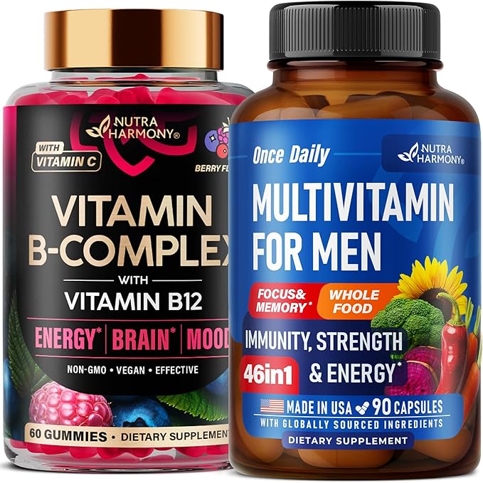 NUTRAHARMONY Vitamin B-Complex Gummies &amp Multivitamins for Men