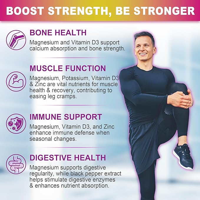 Sugar-Free Magnesium Gummies 400mg | 5-in-1 Complex Magnesium: Glycinate Citrate Malate Chloride &amp Taurate | with Ashwagandha Vitamin D3 &amp Zinc | Calm Mood &amp Energy Support | Vegan 2