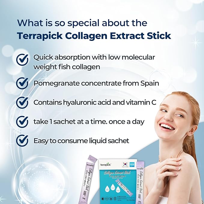 Collagen Extract Stick 10g X 30 ea. Pomegranate Concentrate Pineapple Concentrate Hyaluronic Acid Vitamin C Fish Collagen for Women and Men. All in one Inner Beauty.