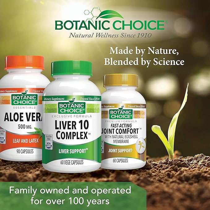 Botanic Choice Liver 10 Complex - Premium Liver Health Support and Wellness Supplement - Natural Herbal Blend with Milk Thistle Extract Lecithin and Curcumin C3-60 Pills