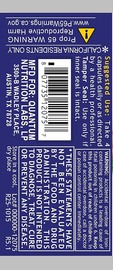 QNL Quantum Plant Multi-Vitamin - Complete Multivitamin - Immune Support for Adults - Natural Multivitamin for Men &amp Women - 120 Plant-Source Capsules
