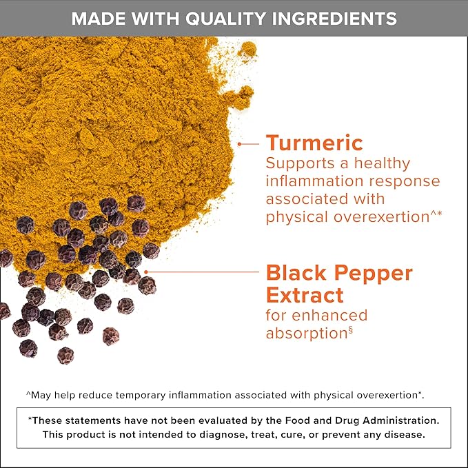 Qunol Turmeric Curcumin 2250mg Black Pepper Extract for Enhanced Absorption Supports Healthy Inflammation Response and Joint Health Dietary Supplement Vegetarian Formula 90 Capsules