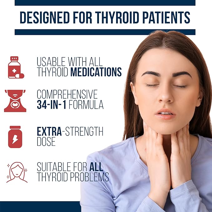 Dr. Westin Childs - Thyroid Daily Essentials - Multivitamin for Women &amp Men with Immune &amp Stress Support - Iodine Zinc Selenium Fulvic Acid Activated B Vitamins K2 L-Tyrosine Rhodiola -