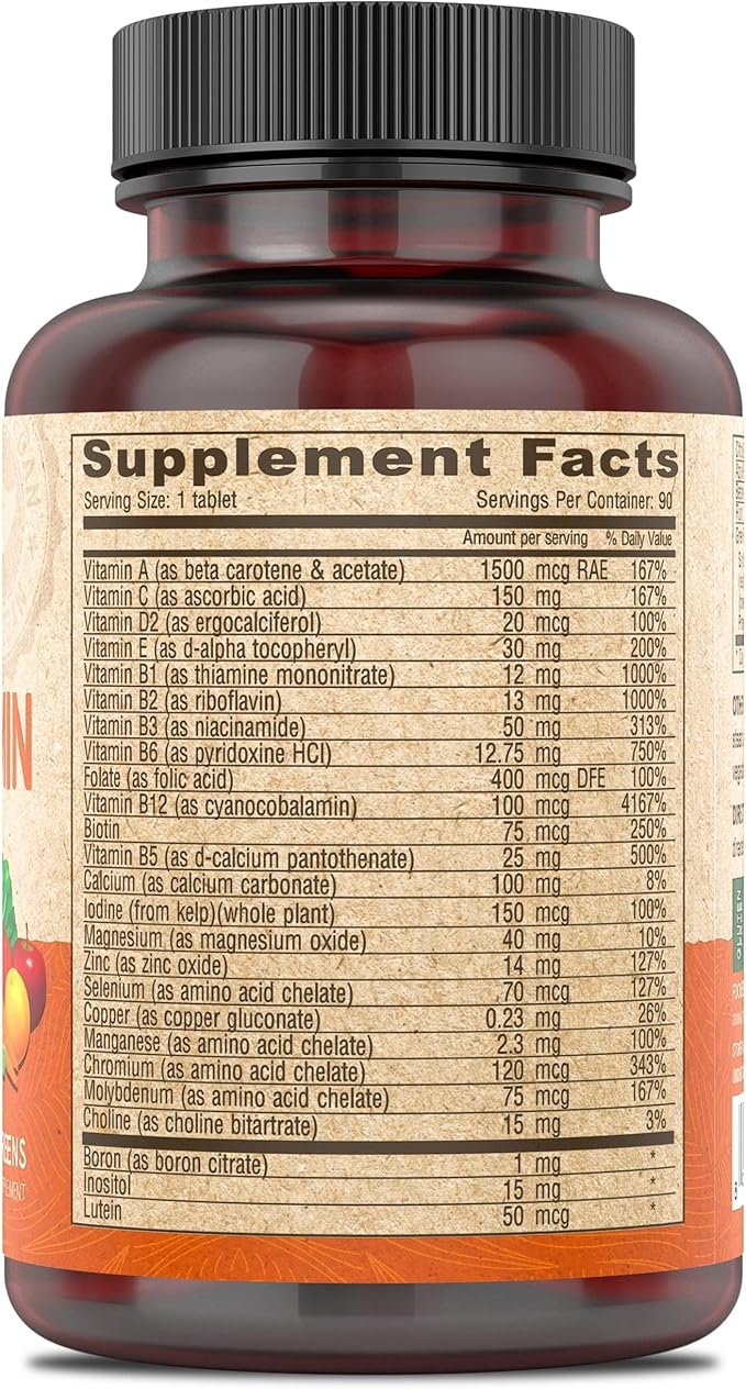 DEVA Vegan Multivitamin and Mineral Supplement - One Daily Vitamin Formula with Greens - Iron Free - 90 Coated Tablets (Pack of 2)