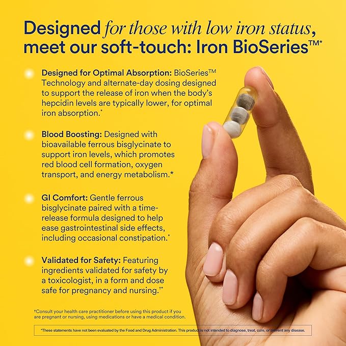Ritual Iron Supplement to Support Low Iron Levels 60 mg | 48-hour Dosing Routine with BioSeries™ Technology plus Vitamin A and C. Designed for Optimal Absorption and Minimal GI Discomfort* 15 Servings