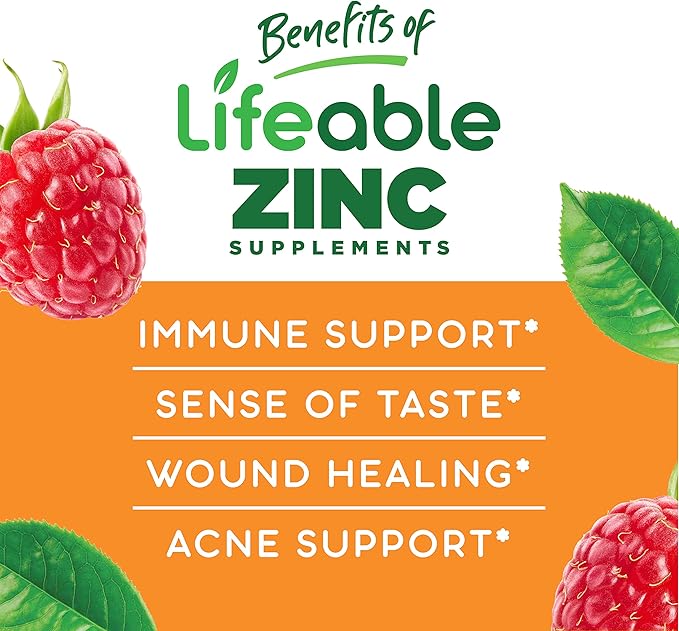 Lifeable Zinc 25mg Kids + Immune Support Kids Gummies Bundle - Great Tasting Vitamin Supplement Gluten Free GMO Free Chewable Gummy
