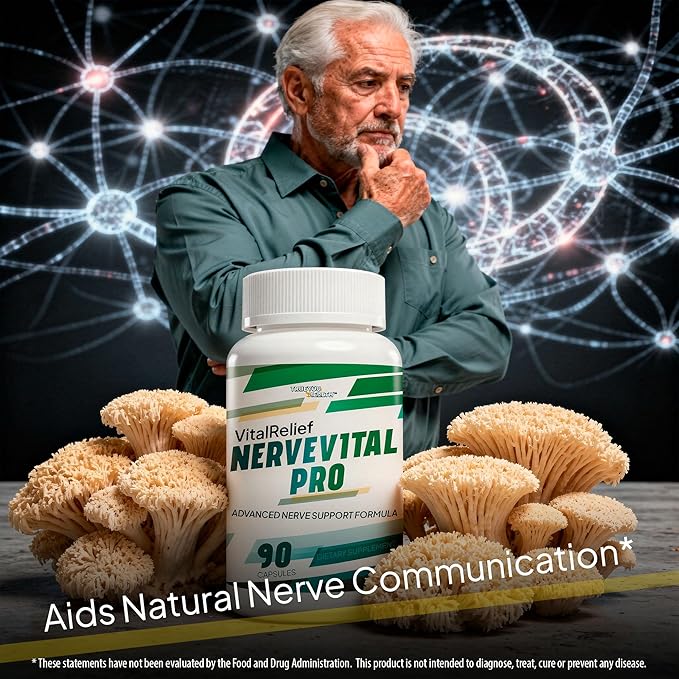 NerveVital Pro - Our Best Nerve Vital Supplement - Nerve Vital Magnesium Lions Mane Vitamin D &amp Vitamin B12 Complex for Nerves - Nervevital Neuropathy Supplement - Peripheral Neuropathy Supplem