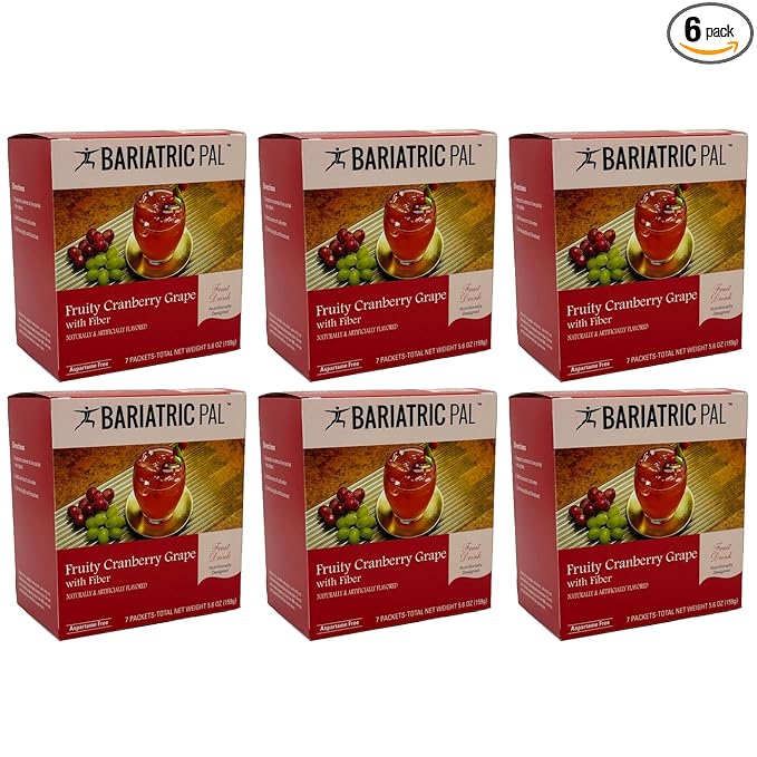 BariatricPal 15g Protein Aspartame-Free Fruit Drink - Fruity Cranberry Grape (6-Pack)