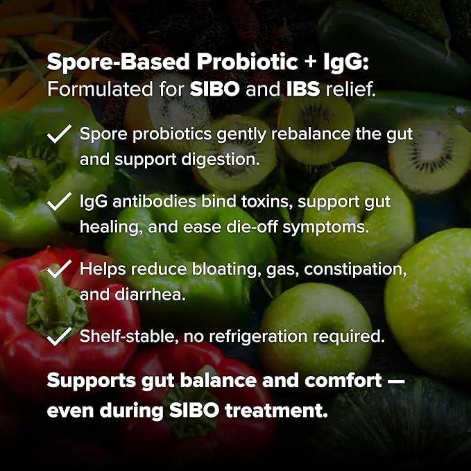 Spore Probiotic IgG by Dr. Rajsree MD | Spore-Based Probiotic &amp IgG for Gut Barrier &amp Immune Support | 3 Bacillus Strains + Bovine Immunoglobulins | 90 Capsules