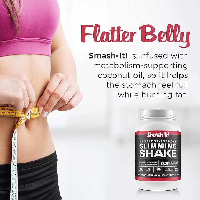 Primal Labs Smash-It Nutrient Infused Low Carb Protein Powder to Help Trim Down Keto Meal Replacement Shake Powder Gluten-Free Whey Protein Powder Delicious Strawberry Flavor 761 Grams
