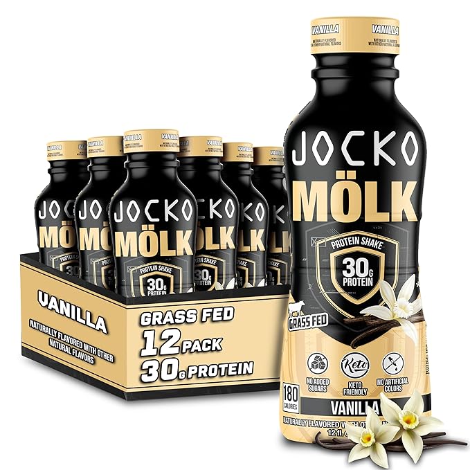 Jocko Fuel Mölk RTD Protein Shakes Bundle - Vanilla &amp Sweet Cream Coffee (Pack of 24)
