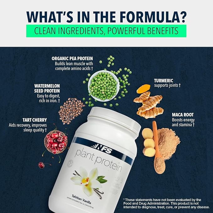 NF Sports All-Natural Plant-Based Protein (Chocolate Maca) - Organic Protein Gluten Free - 28 Servings (Chocolate Maca)