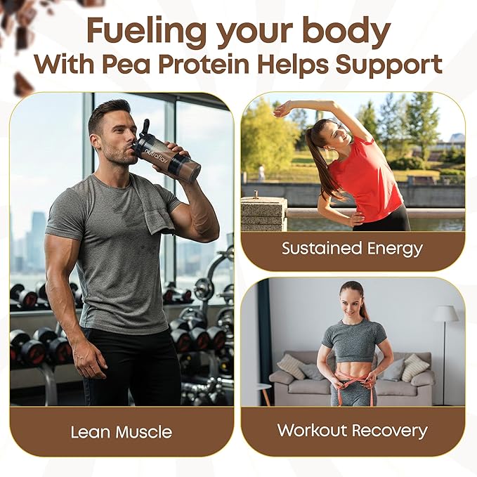 Vegan Chocolate Protein Powder - Plant Based Pea Protein Powder - 20g Protein Per Serving with 5 Ingredients - Iron-Rich Easy to Digest - No Added Sugar - Great for Shakes &amp Smoothies - 20 Servin