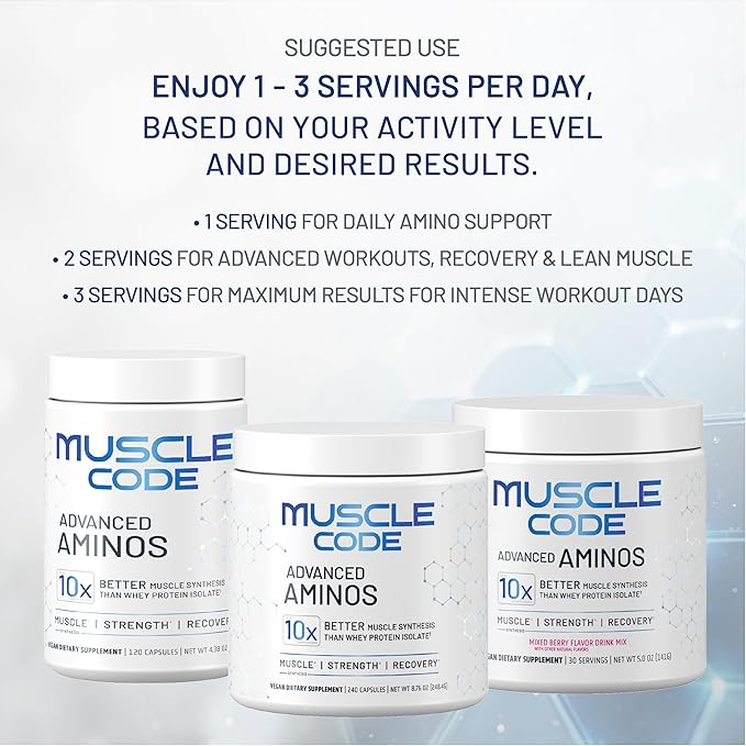 NAUTILUS Muscle Code Essential Amino Acid Capsules – Muscle Synthesis &amp Repair &amp Strength – Unflavored – 30 Servings – Clinically Studied – 0g Sugar Keto Vegan Gluten Free Dairy Free