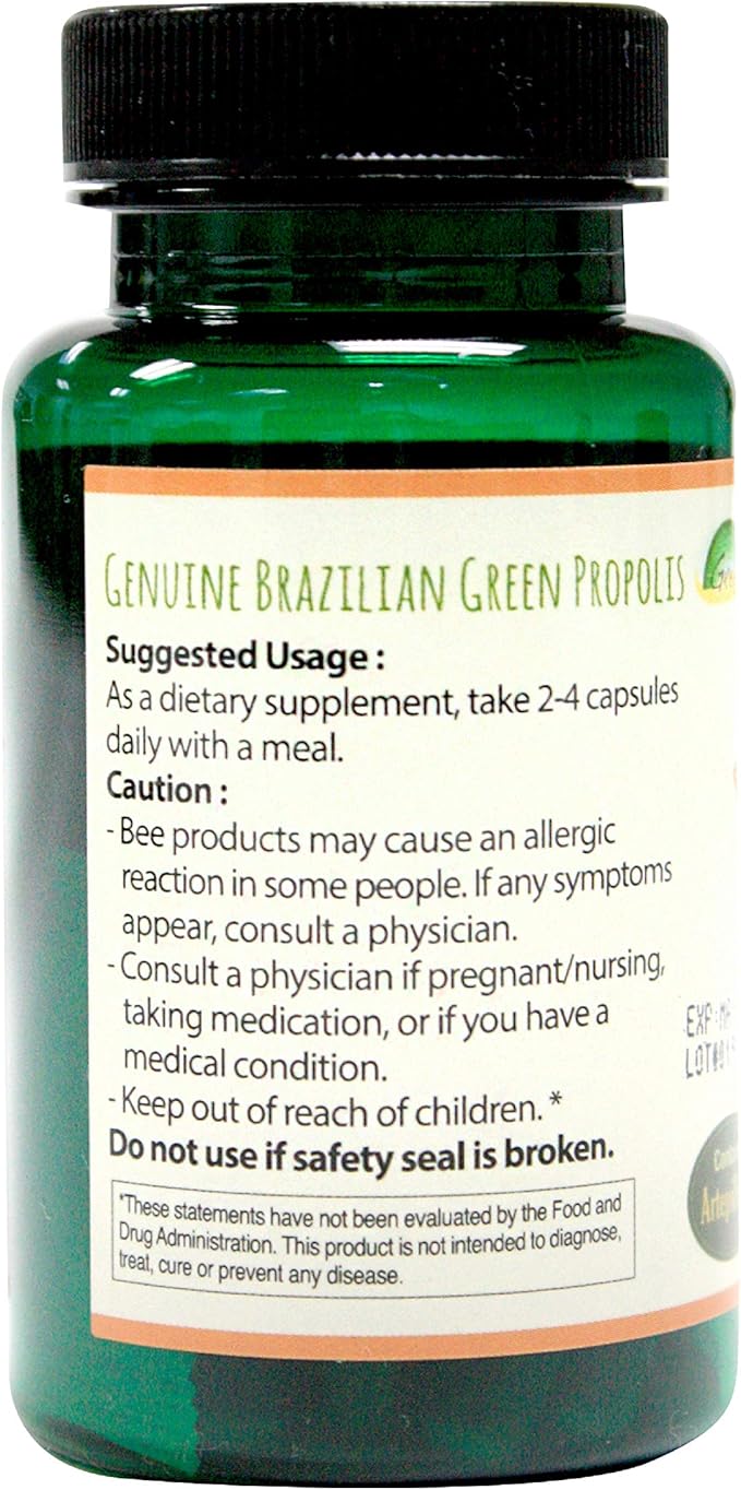 Greenbow Green Propolis – Genuine Brazilian Green Propolis Contains Artepillin C – One of The Most Nutrition Packed (Vegan Capsule)