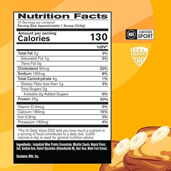 BARE PERFORMANCE NUTRITION BPN Whey Protein Powder Whey Protein Concentrate Native Micellar Casein Amazing Mixability Banana French Toast