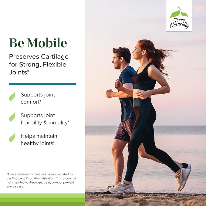 Terry Naturally Be Mobile - Collagen Supplement for Joint Health Support - Dietary Supplement with Boswellia Extract &amp Type II Collagen - Lower Back &amp Knee Support - 60 Capsules