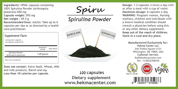 Hekma Center Organic Supplements for Iron Vegan.