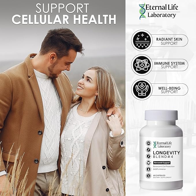 Quercitin Rhodiola Rosea Luteolin and Rutin Longevity Blend #4 Anti-Aging Supplement for Cellular Defense with Immunity and Energy Support Antioxidants