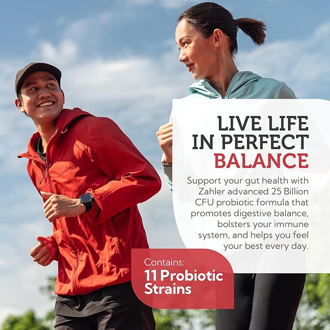 Zahler BioDophilus25 25 Billion CFU Probiotic + Prebiotic - 11 Strains Daily Probiotic Supplement - Kosher Probiotics for Women for Digestive Health Probiotics for Men for Gut Health (60 Capsules)