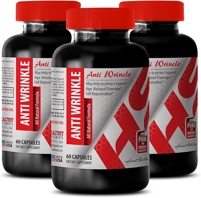 Anti-Wrinkle Complex - Grape Seed Glow Hyaluronic Acid Moisture Green Tea Infusion Aloe Vera Hydration Resveratrol Glow Collagen and Green Tea Plant-Based Formula 2Bot