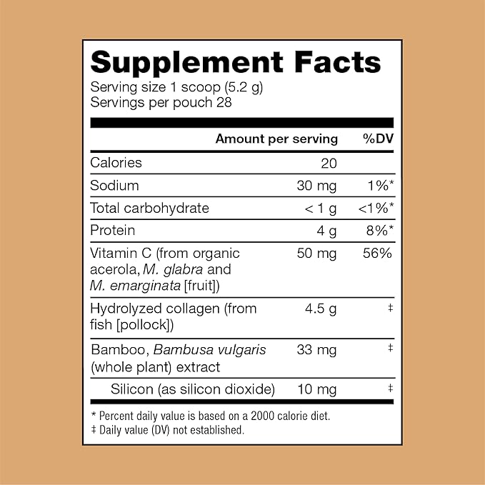 Bend Beauty Marine Collagen + Co-Factors | Unflavored Collagen Powder | Hydrolyzed Collagen Supplement | Fish Collagen Peptides + Silicon + Vitamin C | Supports Healthy Skin Hair and Nails