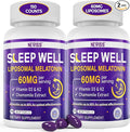 Melatonin 60mg for Adults High Dose Supports Deep Rest &amp Brain Cognition Extra Strength Liposomal Melatonin with Vitamin D3 K2 Chamomile for Sound Zzz Cycle Immune &amp Antioxidant 150 Soft