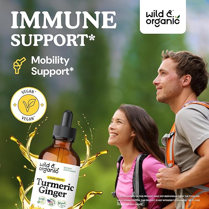 Wild &amp Organic Turmeric Ginger Tincture 4 fl oz &amp Milk Thistle Tincture 4 fl oz