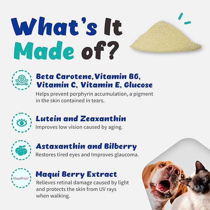Eye Guardian for Cats and Dogs - Supports Eye Health Tear Staining Allergy and Wound (117g) with MaquiBright (Normal Weight)