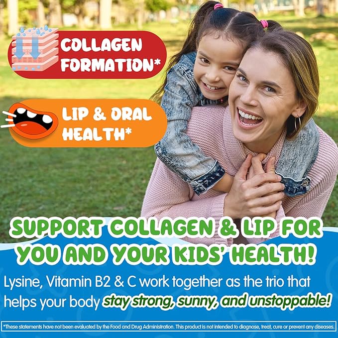 Calcium Complex Gummies for Kids+ Lysine Gummies for Kids Adults