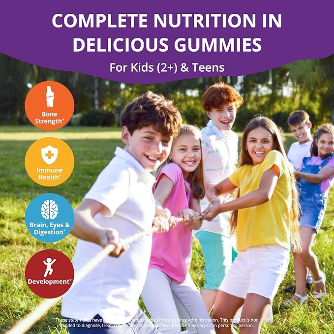NuBest Bundle Gummies Daily Wellness Tall Gummies Bone Growth Immune Support with Calcium Vitamins D3 K2 C Zinc | No Added Sugar