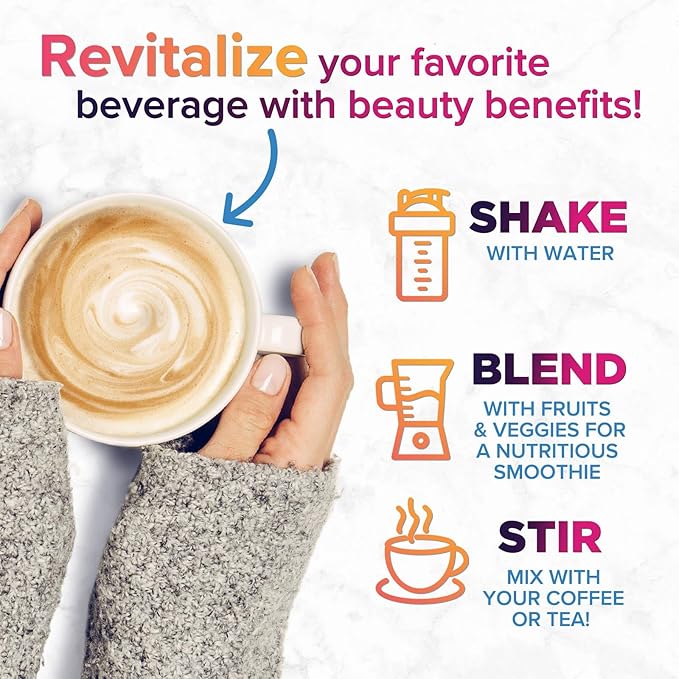 Collagen Peptides Powder - Hydrolyzed Type 1 &amp 3 Collagen Powder 20g per Serving with Hyaluronic Acid &amp Biotin - Vital Nails Skin &amp Joint Support - No Sugar Unflavored Bottled in USA -