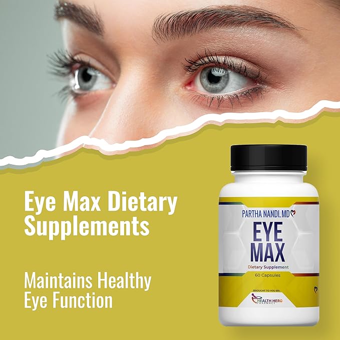 Eye Max Vision Supplement – Supports Macular Health Retina Clarity &amp Blue Light Protection – Lutein Zeaxanthin Lycopene &amp Zinc – Antioxidant Eye Vitamin Formula – 60 Capsules