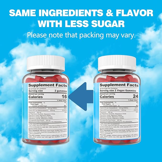 Magnesium Complex Gummies 400mg | as 8 Forms of Magnesium Glycinate Malate Citrate Taurate Oxide &amp More | w/Ashwagandha Extract D3 &amp B12 Supports for Calm Zzz Mood Muscle Cramp - Vegan