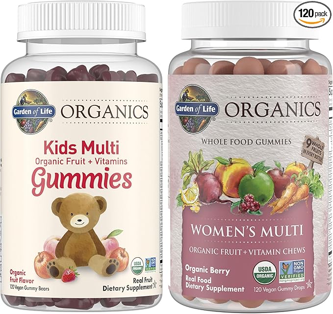 Garden of Life Organic Kids &amp Women's Gummy Vitamins Cherry &amp Berry 120 Count