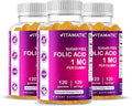 Vitamatic Folic Acid Gummies 1000 mcg (1 mg) - an Essential Prenatal Vitamins for Mom &amp Baby - Vitamin B9-120 Vegan Gummies (3)