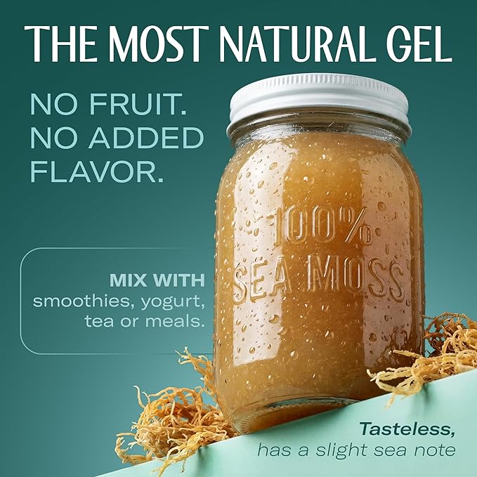TrueSeaMoss Sea Moss Gel – Made in USA – Wildcrafted Seamoss &amp Jarred Vegetables – Original Pack of 3 (Labels may Vary)