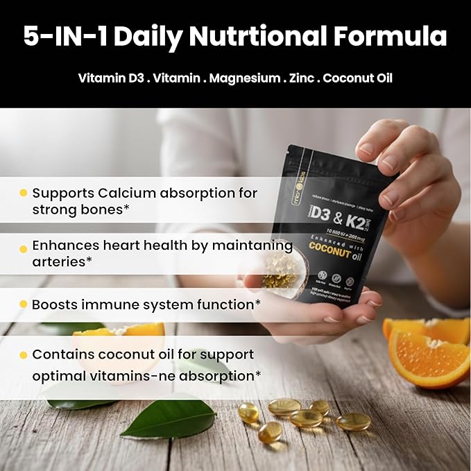 microlabs™ Extra Strength D3 K2 Vitamin 10000 IU Softgels with Coconut Oil – Vitamin d3 k2 Combined Supplement for Bone Immune &amp Heart Support – 180 Softgels