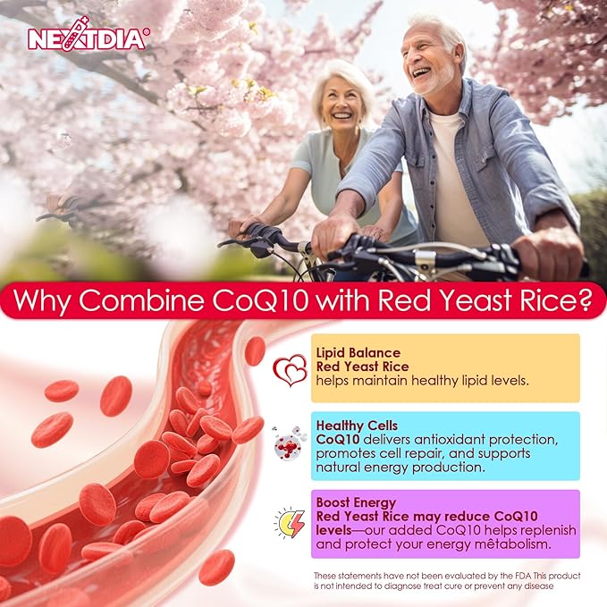 Red Yeast Rice Gummies 600mg &amp CoQ10 200mg for Adult 12-in-1 High Absorption Coenzyme Q10 Supplement Plus Omega 3 PQQ Astaxanthin Methyl B12 Support Brain Energy Immunity Antioxidant 120C