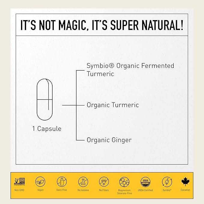 Living Alchemy Turmeric &amp Ginger Supplement - Fermented Turmeric Capsules for Gut Mobility &amp Joint Support - Natural Herbal Supplements - Vegan Non-GMO Filler-Free &amp Dairy-Free 60 Pcs