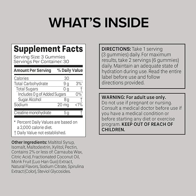Six Star Sugar-Free Creatine Gummies for Men &amp Women - Pre &amp Post Workout Creatine Monohydrate Gummy for Muscle Building &amp Strength Lean Muscle Gains &amp Recovery - Blue Raspberry 30 S